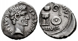 Augustus. C. Antistius Reginus. Denarius. 13 BC. Rome. (Rsc-347). (Ffc-233). (Ric-410). (Cal-136). Anv.: CAESAR AVGVSTVS bare head of Augustus right. ...