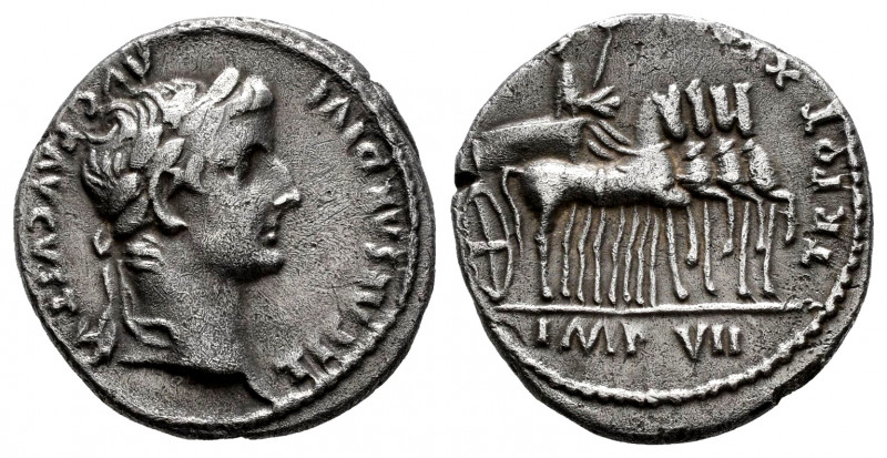 Tiberius. Denarius. 15-16 AD. Lugdunum. (Ric-4). (Rsc-48). Anv.: TI. CAESAR DIVI...