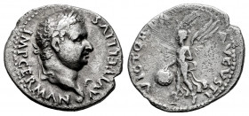 Vitellius. Denarius. 69 AD. Tarraco (?). (Ric-37). (Bmc-92). (Rsc-100). Anv.: A VITELLIVS IMP GERMAN, laureate head of Vitellius to left, with palm (?...