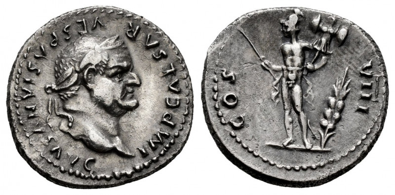 Vespasian. Denarius. 69-79 AD. Rome. (Ric-939). Anv.: IMP CAESAR VESPASIANVS AVG...