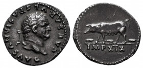 Vespasian. Denarius. 77-78 AD. Rome. (Ric-II 1.982). (Bmcre-212). (Rsc-213). Anv.: CAESAR VESPASIANVS AVG, laureate head to right. Rev.: Sow standing ...