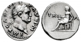 Vespasian. Denarius. 71 AD. Rome. (Ric-II 46). (Rsc-561). Anv.: IMP CAES VESP AVG P M, laureate head right. Rev.: Vesta seated left, holding simpulum;...