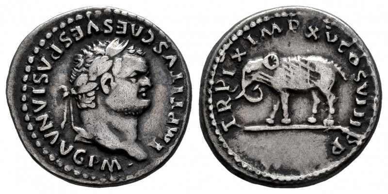 Titus. Denarius. 80 AD. Rome. (Ric-115). (Bmcre-43). (Rsc-303). Anv.: IMP TITVS ...