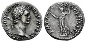 Domitian. Denarius. 90 AD. Rome. (Ric-691). (Bmcre-167). (Rsc-264). Anv.: IMP CAES DOMIT AVG GERM P M TR P X, laureate head right. Rev.: IMP XXI COS X...