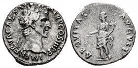 Nerva. Denarius. 97 AD. Rome. (Ric-II 13). (Bmcre-24). (Rsc-6). Anv.: IMP NERVA CAES AVG PII M TR P COS III P P, laureate head right. Rev.: AEQVITAS A...