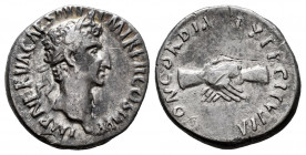 Nerva. Denarius. 97 AD. Rome. (Ric-II 14). (Bmcre-25). (Rsc-22). Anv.: IMP NERVA CAES AVG P M TR P II COS III P P, laureate head to right. Rev.: CONCO...