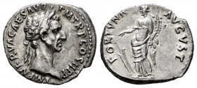 Nerva. Denarius. 97 AD. Rome. (Ric-II 16). (Bmcre-37). (Rsc-59). Anv.: IMP NERVA CAES AVG P M TR P COS II P P, laureate head to right. Rev.: FORTVNA A...