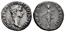 Nerva. Denarius. 98 AD. Rome. (Ric-42). (Rsc-86). Anv.: IMP NERVA CAES AVG GERM PM TR P II, laureate head right. Rev.: IMP II COS IIII P P, Fortuna st...