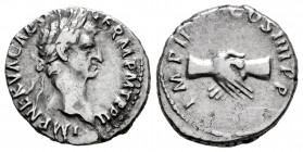 Nerva. Denarius. 96-98 AD. Rome. (Ric-II 48). (Rsc-96). Anv.: IMP NERVA CAES AVG GERM P M TRP II. Laureate head to right . Rev.: IMP II - COS IIII PP....