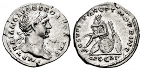 Trajan. Denarius. 103-111 AD. Rome. (Ric-II 98). (Rsc-120). (Bmcre-390). Anv.: IMP TRAIANO AVG AVG GER DAC P M TR P, laureate head to right, drapery o...
