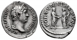 Hadrian. Denarius. 117-138 AD. Rome. (Ric-248). (Rsc-788). Anv.: HADRIANVS AVG COS III P P. Laureate head right. Rev.: FORTVNAE REDVCI. Fortuna standi...