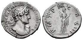 Hadrian. Denarius. 119-125 AD. Rome. (Ric-II96). (Rsc-1115). Anv.: IMP CAESAR TRAIN HADRIANVS AVG, Laureate bust right, slight drapery . Rev.: P M TR ...
