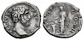 Aelius. Denarius. 137 AD. Rome. (Ric-II 3.2645). (Bmcre-977). (Rsc-54). Anv.: L AELIVS CAESAR, bare head to right. Rev.: TR POT COS II. Salus standing...
