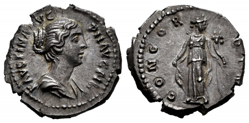 Faustina Junior. Denarius. 145-147 AD. Rome. (Ric-500b). (Rsc-44). Anv.: FAVSTIN...