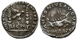 Marcus Aurelius and Lucius Verus. Marc Antony restitution issue. Denarius. 168 AD. Rome. (Ric-443). (Rsc-83). Anv.: ANTONINVS ET VERVS AVG REST, Aquil...