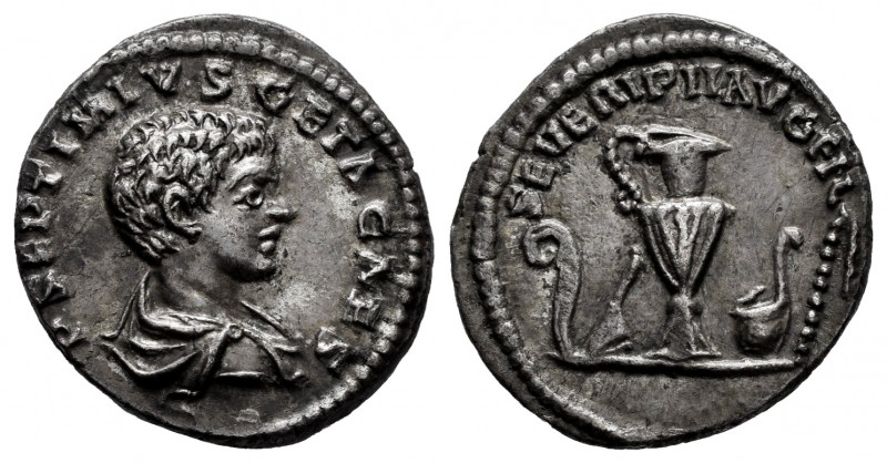 Geta. Denarius. 198-200 AD. Rome. (Ric-107 var). (Rsc-189). (Spink-7201). Anv.: ...