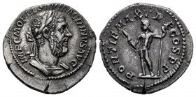 Macrinus. Denarius. 217 AD. Rome. (Ric-15). (Rsc-55a). (Spink-7342). Anv.: IMP C M OPEL SEV MACRINVS AVG Laureate and cuirassed bust of Macrinus to ri...