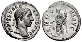 Severus Alexander. Denarius. 228 AD. Rome. (Ric-187). (Bmcre-496-7). (Rsc-27). Anv.: IMP SEV ALEXAND AVG, laureate head right. Rev.: ANNONA AVG, Annon...