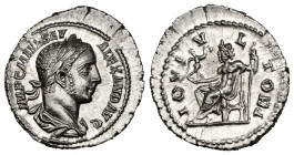 Severus Alexander. Denarius. 222-228 AD. Rome. (Ric-144). (Bmcre-233). (Rsc-95). Anv.: IMP C M AVR SEV ALEXAND AVG, laureate, draped, and cuirassed bu...