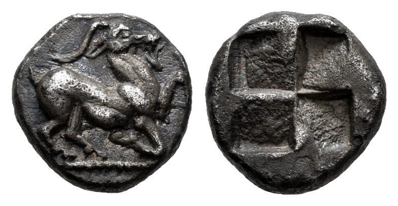 Macedon. Aigai. 1/8 stater. 510-480 BC. (Sng Cop-25). (Sng Ans-66). Anv.: Goat k...