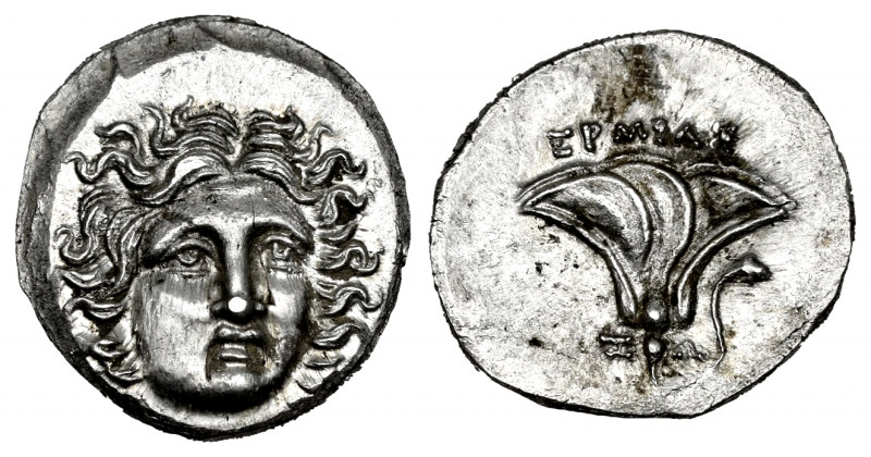 Kingdom of Macedon. Perseus. Drachm. 175-170 BC. Pseudo-Rhodas. Magistrate Ermia...