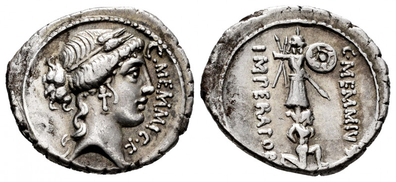 Memmius. C. Memmius C. f. Denarius. 56 BC. Rome. (Ffc-915). (Craw-427/1). (Cal-9...