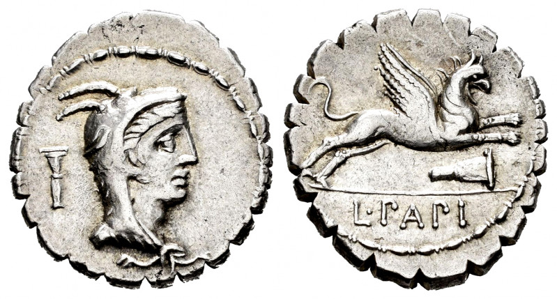 Papius. L. Papius. Denarius. 79 BC. Auxiliary mint of Rome. (Ffc-952). (Craw-384...
