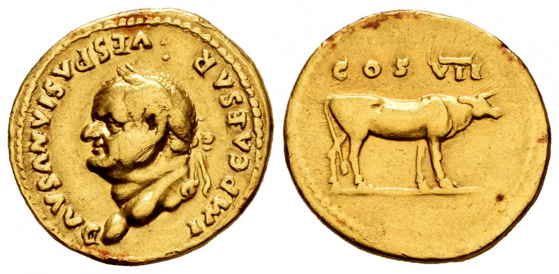Vespasian. Aureus. 76 AD. Rome. (Ric-842). (Bmc-178). (C-116). Anv.: IMP CAESAR ...