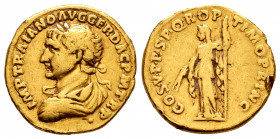 Trajan. Aureus. 103-111 AD. Rome. (Ric-111). (Cal-997). Anv.: IMP TRAIANO AVG GER DAC P M TR P. Laureate, draped and armoured bust left. Rev.: COS V P...