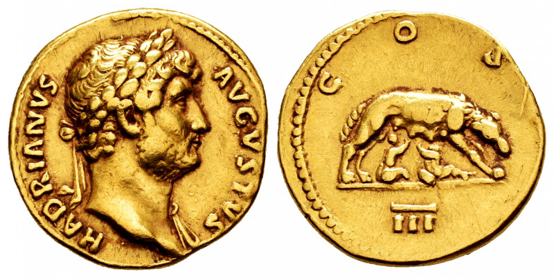 Hadrian. Aureus. 125-128 AD. Rome. (Ric-193d). (Cal-1233). Anv.: HADRIANVS AVGVS...