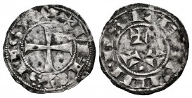 Kingdom of Castille and Leon. Alfonso VII (1126-1157). Dinero. Abbey of Sahagun. (Bautista-131.1). Anv.: +*IHESVS*. Rev.: LEO CIVI·IIS. Ve. 1,06 g. Po...