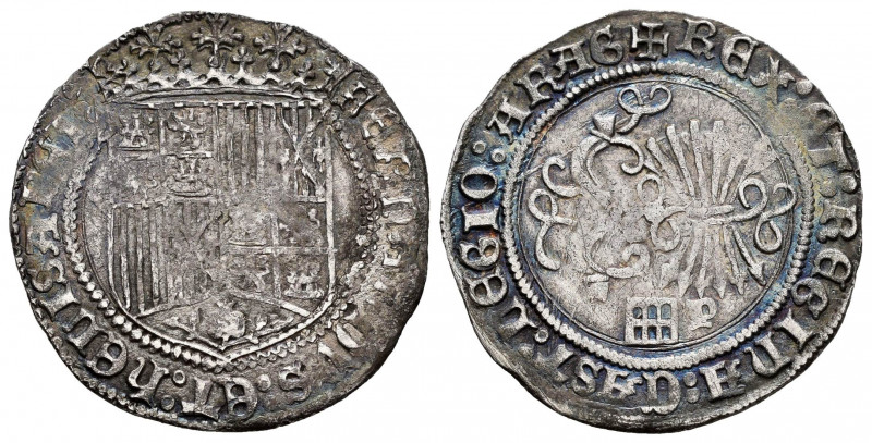Catholic Kings (1474-1504). 1 real. Segovia. P. (Cal-381). (Lf-F5.3.15.2). Anv.:...