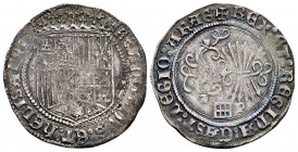 Catholic Kings (1474-1504). 1 real. Segovia. P. (Cal-381). (Lf-F5.3.15.2). Anv.: FERNANDVS: ET: hELISABET. Rev.: + REX: ET: REGINA: CAST: LEGIO: ARAG....