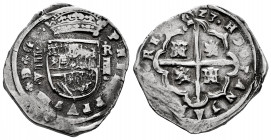 Philip IV (1621-1665). 8 reales. 1623. Segovia. R. (Cal-Unlisted). (Cy-Unlisted). Ag. 27,28 g. Value VIII left, assayer over vertical aqueduct right. ...