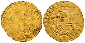 Albert and Elizabeth (1598-1621). Double ducat. Antwerpen. (Tauler-643). (Vti-470). (Vanhoudt-580 AN). Au. 6,80 g. Carelessly struck. Rare. This coin ...