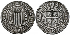 Philip III (1598-1621). 8 reales. 1611. Zaragoza. CA. (Cal-996). Anv.: ✠ PHILIPPVS • II • DEI • G. Rev.: ✠ ARAGONVM • REX • 1611. Ag. 26,46 g. Of the ...