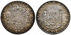 Ferdinand VI (1746-1759). 8 reales. 1755. México. MM. (Cal-484). Ag. 27,11 g. Beautiful old cabinet tone. Choice VF. Est...350,00. 

Spanish Descrip...