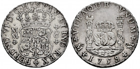 Ferdinand VI (1746-1759). 8 reales. 1759. México. MM. (Cal-495). Ag. 27,04 g. Choice VF. Est...350,00. 

Spanish Description: Fernando VI (1746-1759...