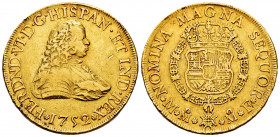 Ferdinand VI (1746-1759). 8 escudos. 1752. México. MF. (Cal-787). (Cal onza-603). Au. 26,89 g. Minor nicks. Slightly cleaned. Rare. Choice VF. Est...2...