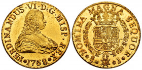Ferdinand VI (1746-1759). 8 escudos. 1758. Santiago. J. (Cal-835). (Cal onza-654). Au. 27,05 g. Without value indication. Different necklace´s ending ...