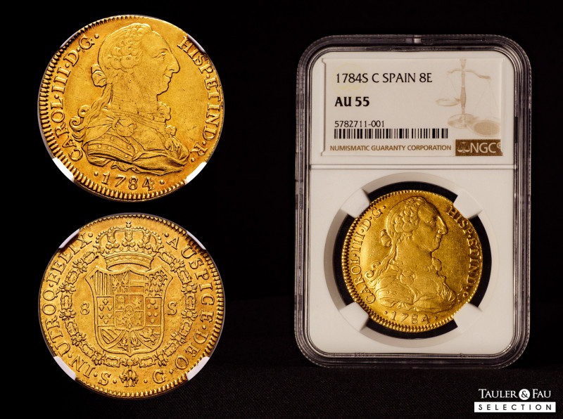 Charles III (1759-1788). 8 escudos. 1784. Sevilla. C. (Cal-2189). (Cal onza-964)...