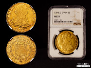 Charles III (1759-1788). 8 escudos. 1784. Sevilla. C. (Cal-2189). (Cal onza-964). Au. Extremely rare, only 4 specimens auctioned in the last 15 years....