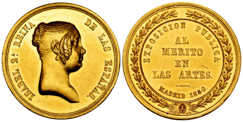 Elizabeth II (1833-1868). Medal. 1850. Madrid. (Vives-389). Anv.: ISABEL 2ª REIN...