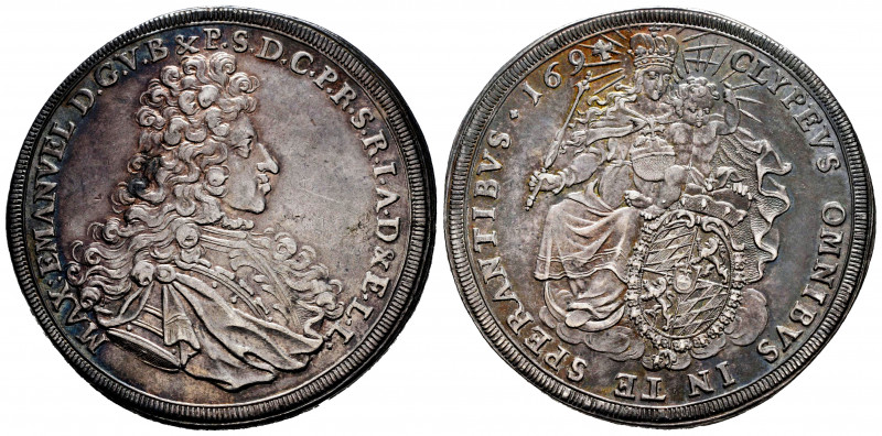 Germany. Bayern. Maximillian II Emanuel. 1 thaler. 1694. München. (Dav-6099A). A...