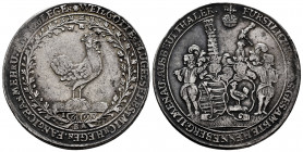 Germany. Henneberg. 1 thaler. 1697. BA. (Dav-7487). (Km-28). Ag. 29,30 g. Development of the mines at Ilmenau. Scarce. This coin is exempt from any ex...