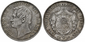 Germany. Sachsen. 1 thaler. 1858. Dresden. F. (Dav-890). Ag. 36,97 g. Toned. This coin is exempt from any export license fee. XF. Est...250,00. 

Sp...