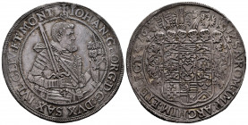 Germany. Sachsen-Albertinische. 1 thaler. 1617. Dresden. (Dav-7591). Ag. 29,08 g. Attractive old cabinet tone. This coin is exempt from any export lic...