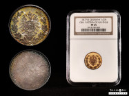 Germany. 1/2 mark. (1877). München. D. (Schaaf-8/64). (Km-PN34). Reverse trial strike with obverse blank, (uniface). A stunning coin with full reflect...