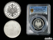 Germany. 2 mark. 1876. (Schaaf-2M.G4). Ag. Uniface proof trial strike in silver. Slabbed by PCGS as PR65 DCAM. This coin is exempt from any export lic...