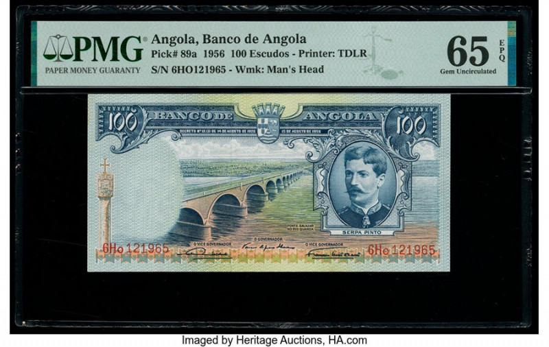 Angola Banco De Angola 100 Escudos 1956 Pick 89a PMG Gem Uncirculated 65 EPQ. 

...